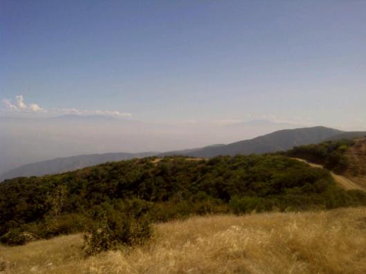 view of San Jacinto(right) and San Gorgonio (left)